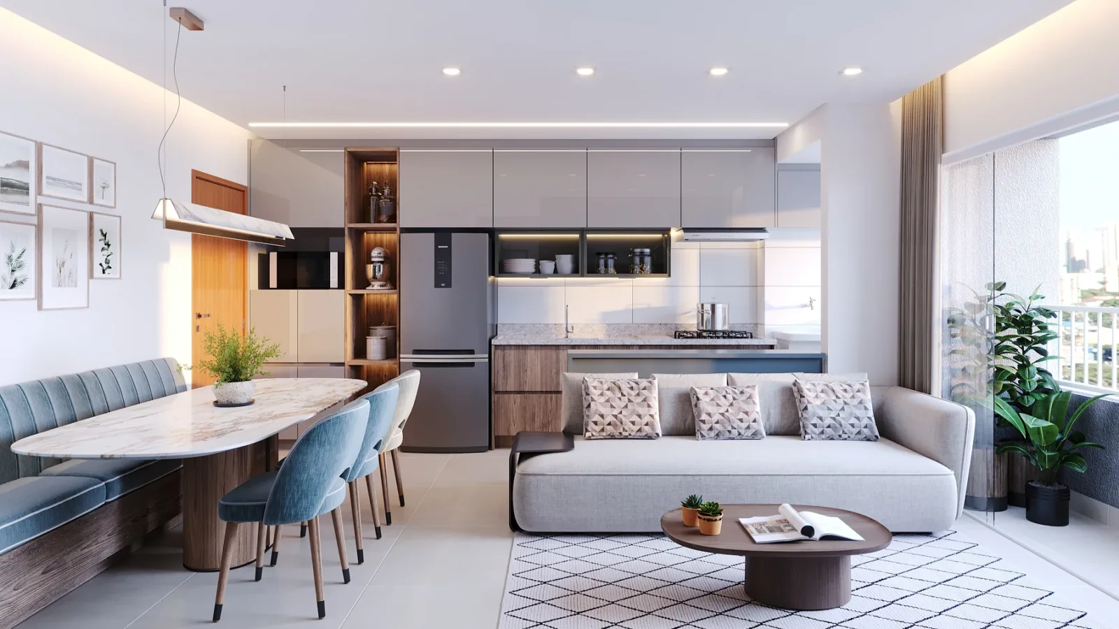Apartamento de 1 suíte com 65,28m² à venda no Aurora Lago das Rosas - Setor Oeste — foto 3