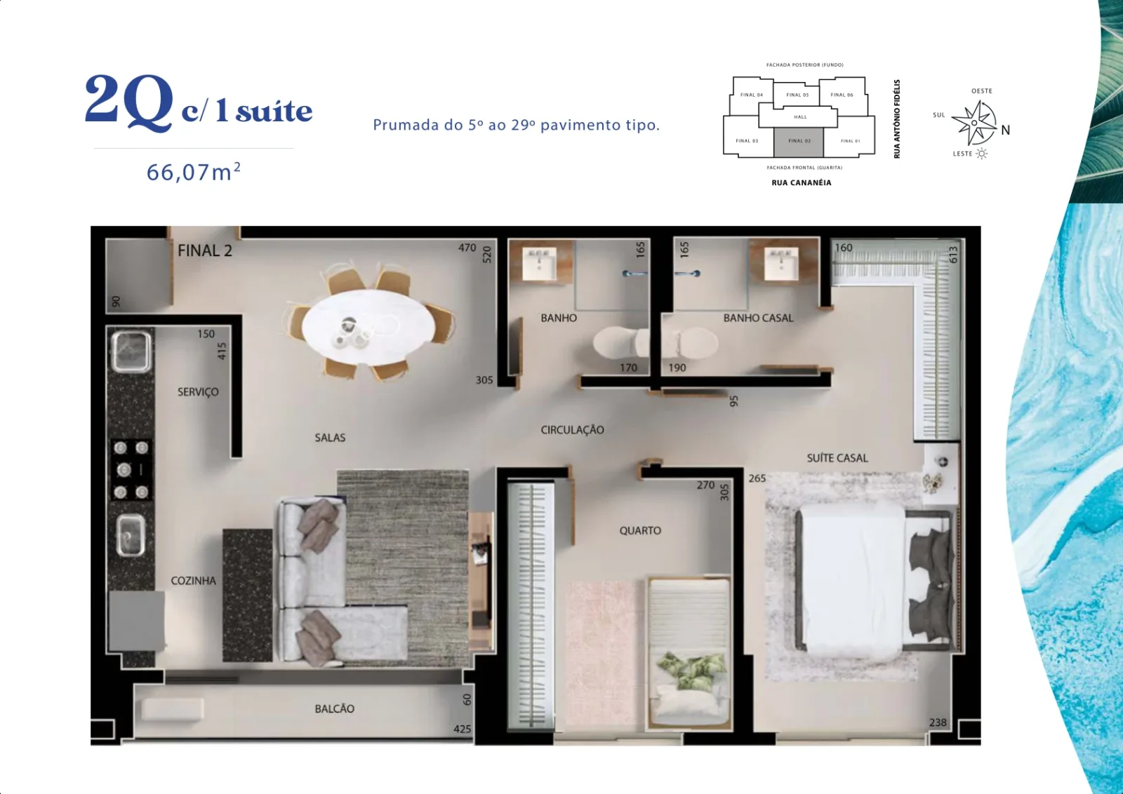 Apartamento de 1 suíte com 66,07m² à venda no Lake House Residence - Parque Amazônia