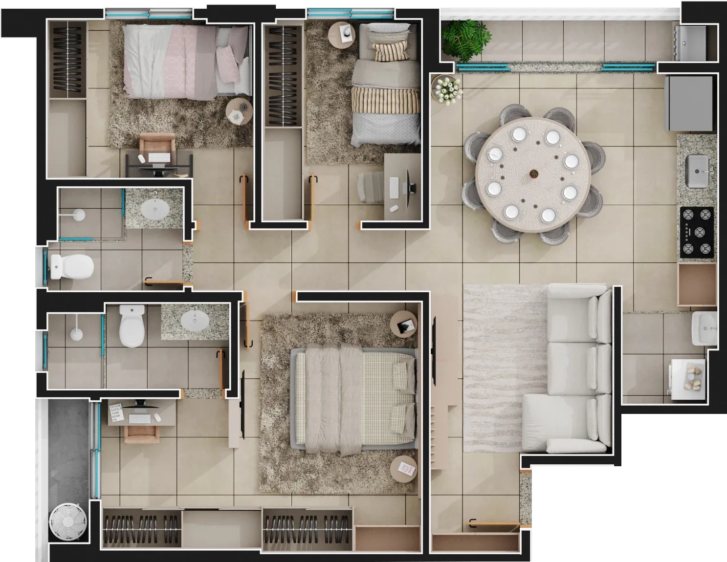 Apartamento de 1 suíte com 79m² à venda no Vistamérica - Jardim América