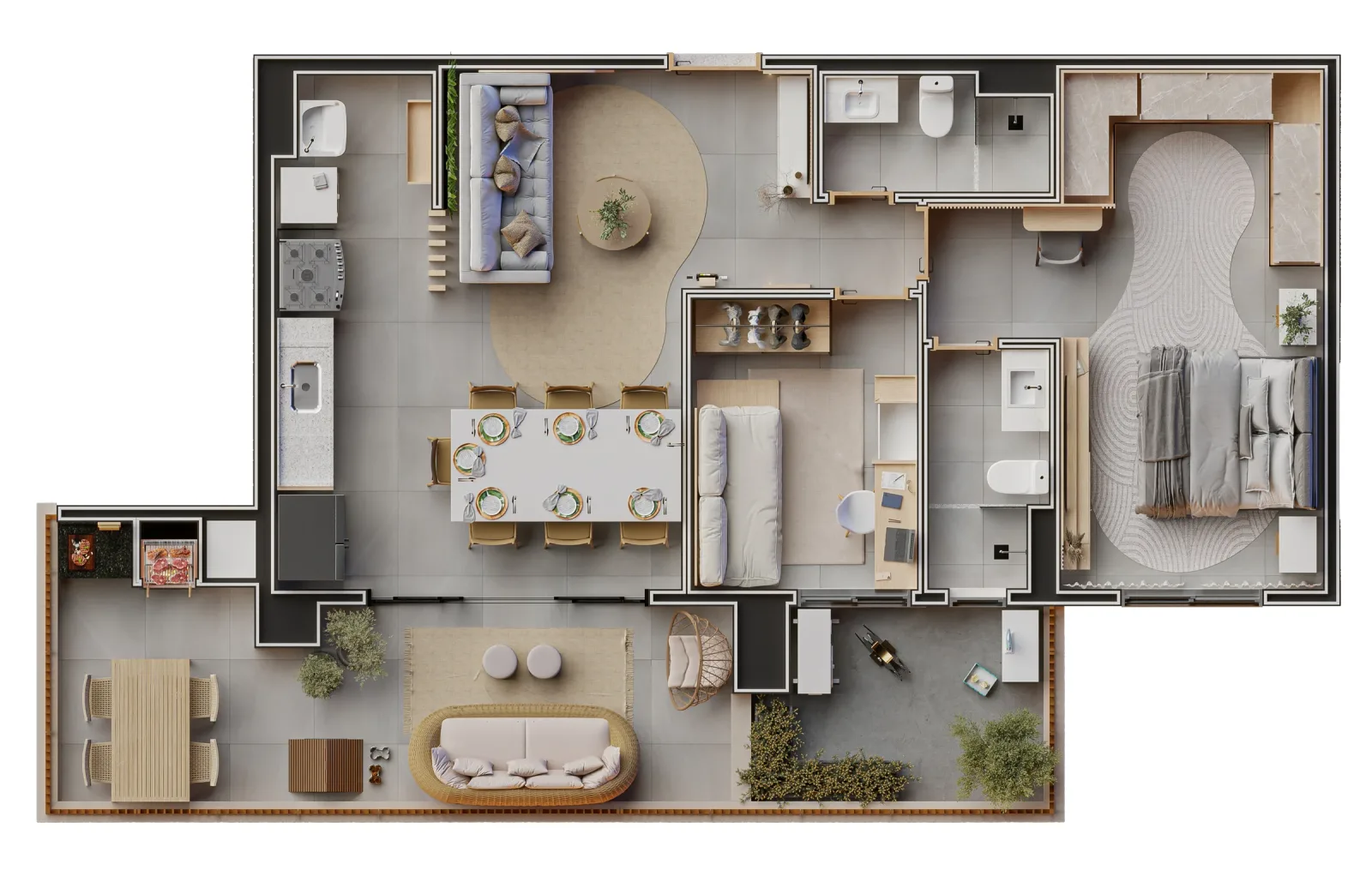 Planta ou imagem da tipologia Penthouse de 1 suíte com 94,81 m² à venda no Invite Marista Apartments - Setor Marista do Invite Marista Apartments