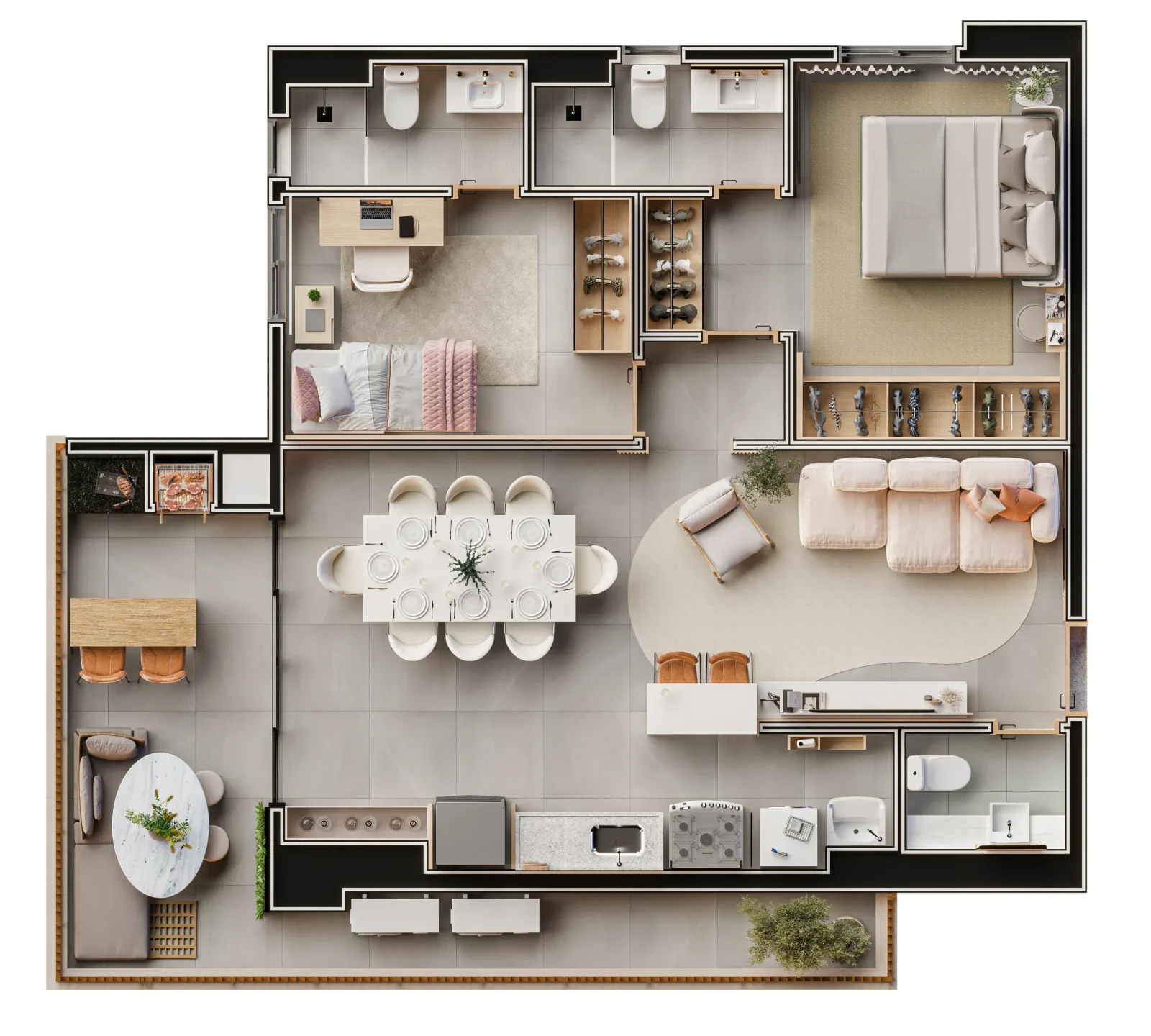 Planta ou imagem da tipologia Penthouse de 2 suítes com 92,50 m² à venda no Invite Marista Apartments - Setor Marista do Invite Marista Apartments