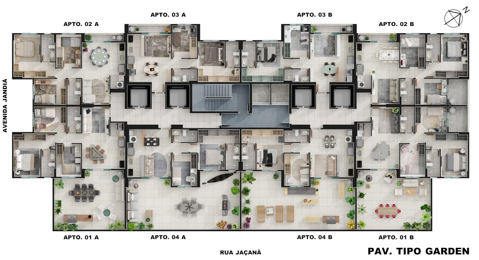 Planta ou imagem da tipologia Apartamento garden de 1 suíte com 110,71m² à venda no Floramazônia - Parque Amazônia do Floramazônia