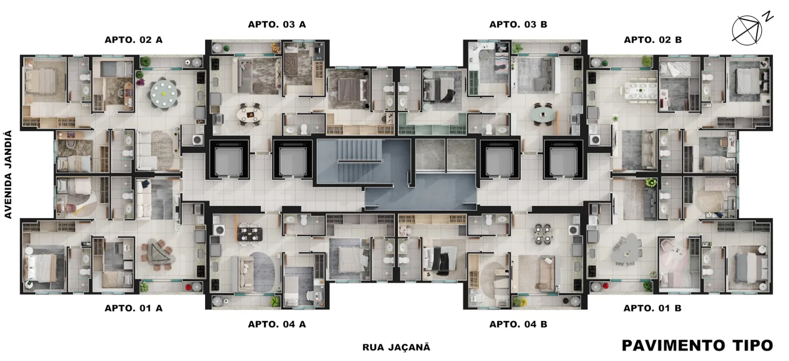 Planta ou imagem da tipologia Apartamento de 1 suíte com 73,2m² à venda no Floramazônia - Parque Amazônia do Floramazônia