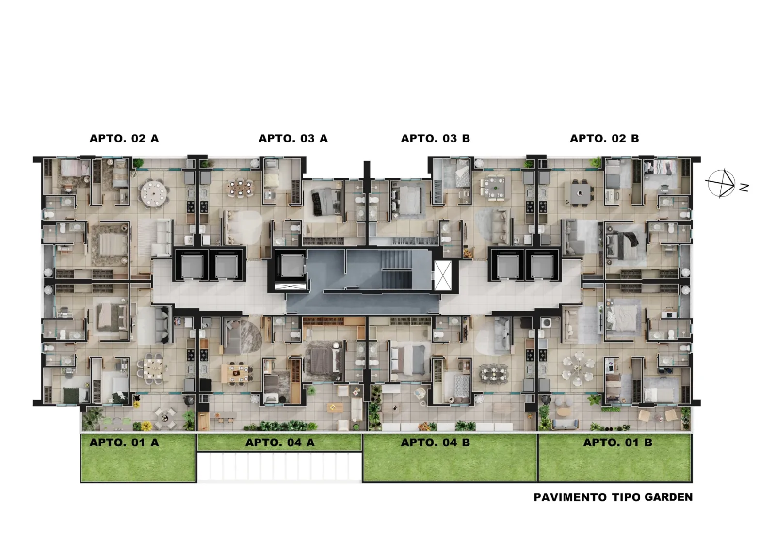 Apartamento garden de 1 suíte com 97,17m² à venda no Vistamérica - Jardim América